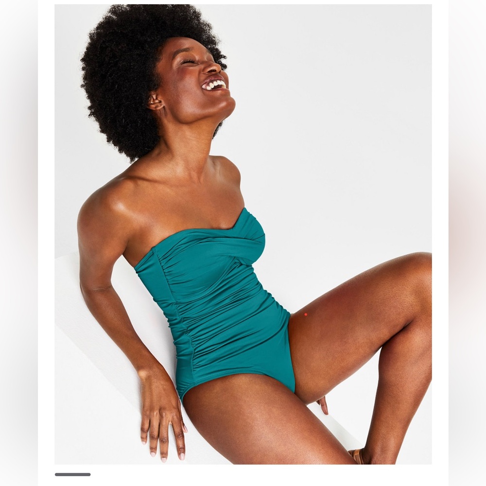 Anne Cole bandeau top ruched bathing suit